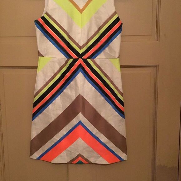 Milly Minis girls dress size 14 geometric neon a-line Linen Polyester Silk Blend - Picture 2 of 7